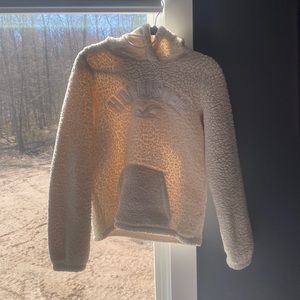 Size S Fuzzy White Hollister Sweatshirt